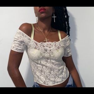 Lace see through top